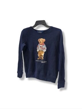 Polo by Ralph Lauren Red Crewneck Sweatshirt with Blue Print